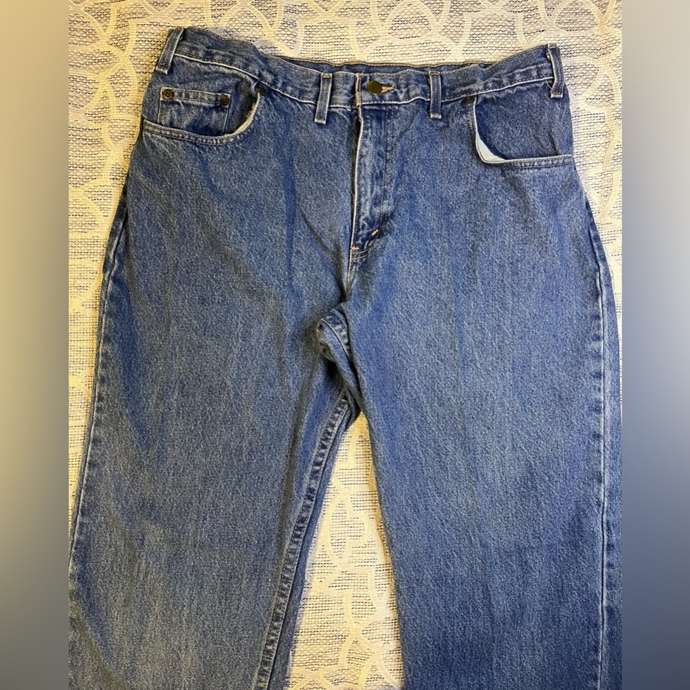 36/34 Men’s Blue Jeans with Stonewashed Finish